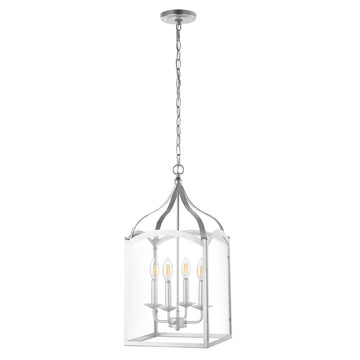 Ruth 11" Traditional Classic Lantern Metal/Glass LED Pendant - JONATHAN Y